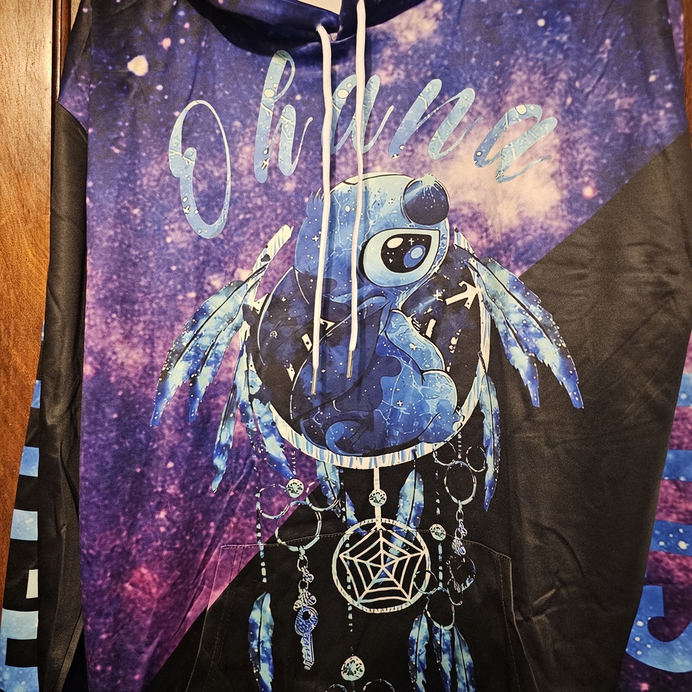 Ohana Adult Hoodie - Blue and Black
